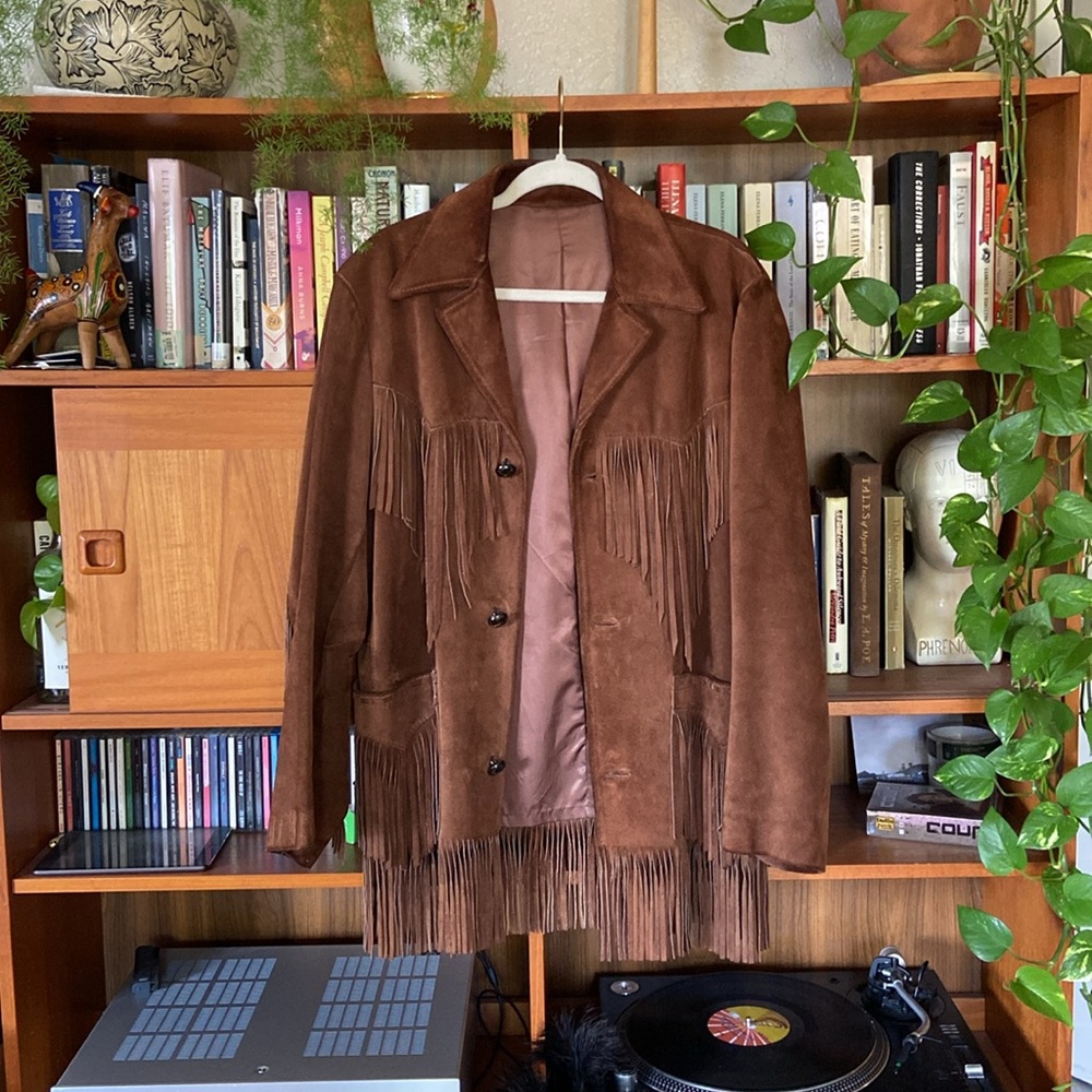 Vintage suede fringe jacket